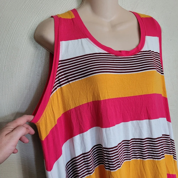 Lane Bryant Sharkbite Hem Striped Casual Dress Size Women's Plus Size 18/20 - Picture 8 of 13